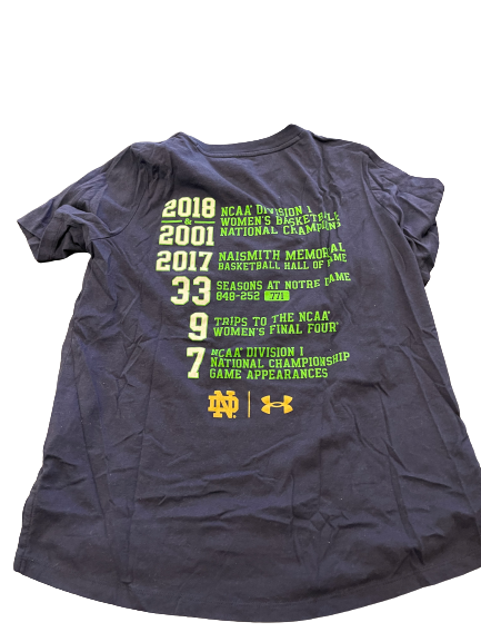Mikayla Vaughn Notre Dame Basketball Team Issued Workout Shirt (Size Women&
