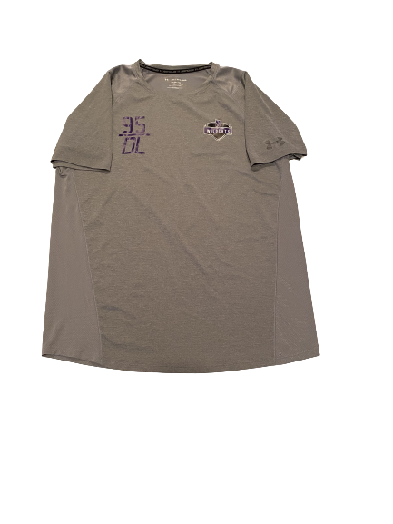 Alex Miller Northwestern Football Team Exclusive Pro-Day Workout Shirt with Number (Size XXL)