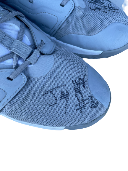 Jay Huff Virginia Basketball SIGNED Game Worn Shoes (Size 17) (3/7/20) - Photo Matched