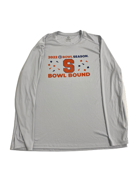 Carlos Vettorello Syracuse Football Player-Exclusive 2022 Bowl Bound Long Sleeve Shirt (Size XXL)