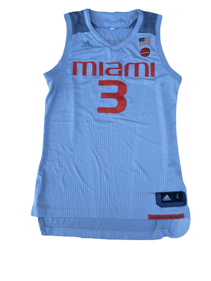 Anthony Lawrence Miami Basketball Game Worn Jersey (Size L)