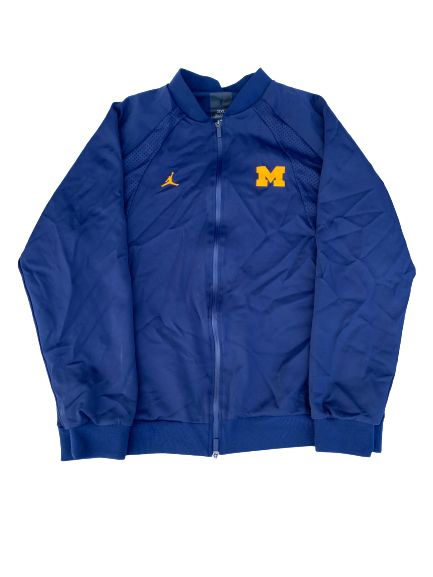 Nolan Ulizio Michigan Jordan Zip-Up Jacket With Number on Back (Size XXXL)
