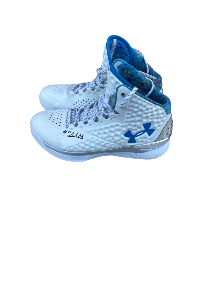 Mac McClung Texas Tech Basketball SIGNED Game Worn Steph Curry Under Armour Shoes (3/11/21 - BIG 12 TOURNAMENT)