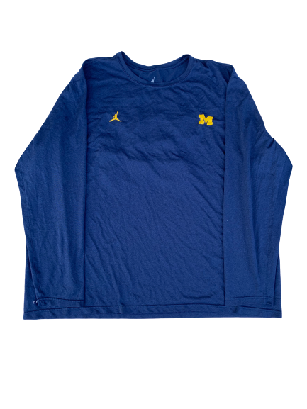 Nolan Ulizio Michigan Jordan Long Sleeve Shirt With Name And Number on Back (Size XXXL)
