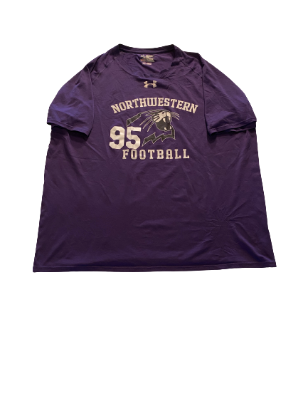 Alex Miller Northwestern Football Workout Shirt with Number (Size XXL)