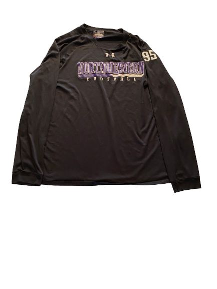 Alex Miller Northwestern Football Long Sleeve Shirt with Number (Size XXL)