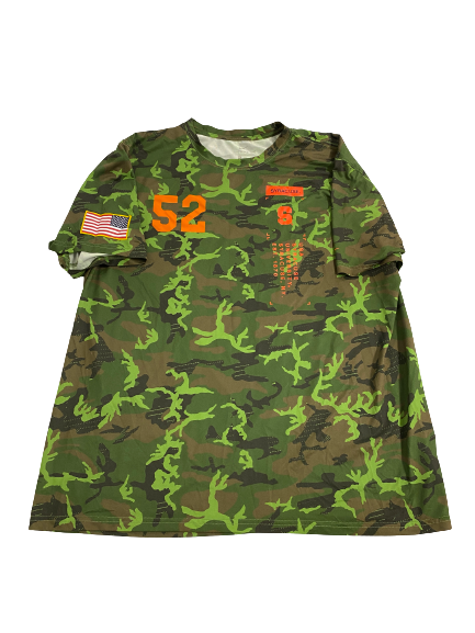 Carlos Vettorello Syracuse Football Player-Exclusive Pre-Game Warm-Up Camo T-Shirt With 