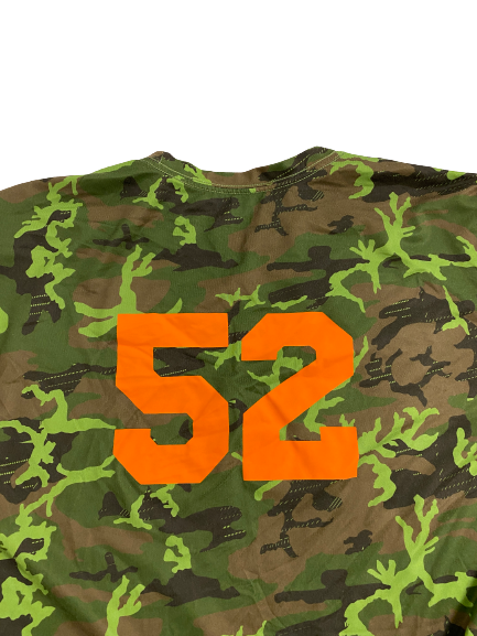 Carlos Vettorello Syracuse Football Player-Exclusive Pre-Game Warm-Up Camo T-Shirt With 