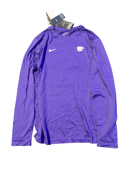 Mike McGuirl Kansas State Basketball Team Issued Long Sleeve Workout Shirt (Size L) - New with Tags