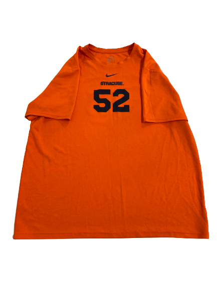 Carlos Vettorello Syracuse Football Player-Exclusive Pre-Game Warm-Up T-Shirt With 