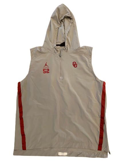 Kur Kuath Oklahoma Basketball Team Exclusive Quarter-Zip Pullover with Number (Size 2XL)