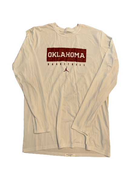 Kur Kuath Oklahoma Basketball Team Issued Long Sleeve Workout Shirt (Size XLT)