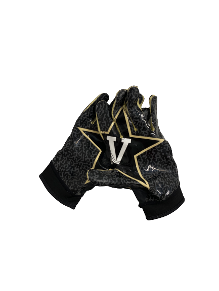 Daevion Davis Vanderbilt Football Team-Exclusive Gloves (Size XL)