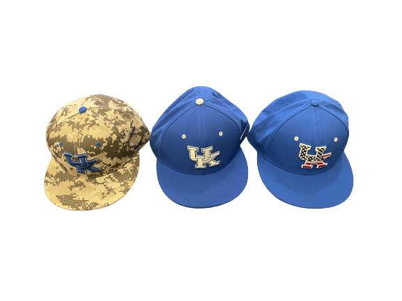 Jaren Shelby Kentucky Baseball Team Exclusive Set of (3) Game Hats