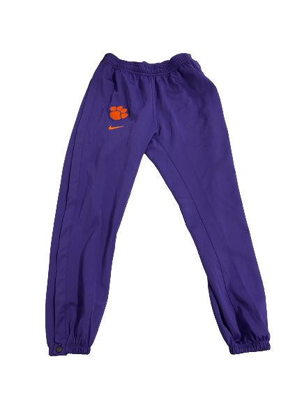 Devin Foster Clemson Basketball Player-Exclusive Pre-Game Warm-Up Snap-Off Sweatpants (Size M)