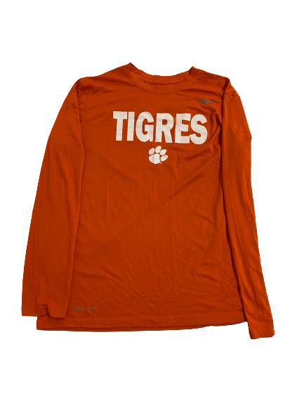 Devin Foster Clemson Basketball Player-Exclusive Foreign Tour Long Sleeve Shirt (Size L)