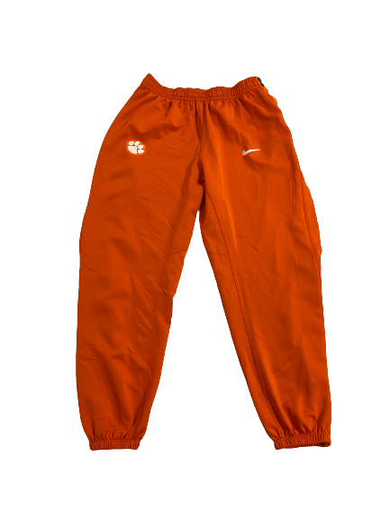 Devin Foster Clemson Basketball Player-Exclusive Pre-Game Warm-Up Snap-Off Sweatpants (Size L)