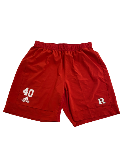 Connor Hebbeler Rutgers Football Player-Exclusive Shorts With Number (Size XL)