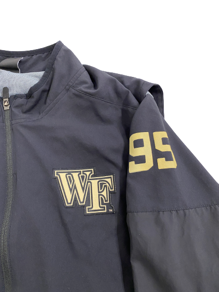 Connor Hebbeler Wake Forest Football Player-Exclusive Zip-Up Jacket With Number (Size XXL)