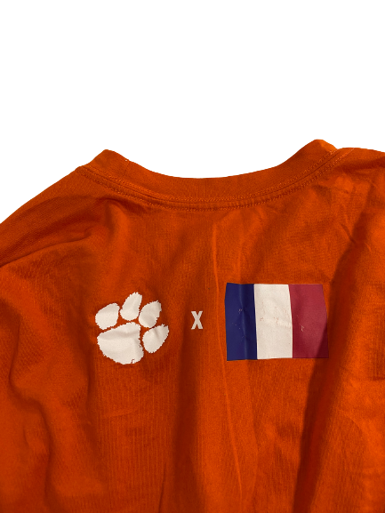 Devin Foster Clemson Basketball Player-Exclusive France Foreign Tour Long Sleeve Shirt (Size L)