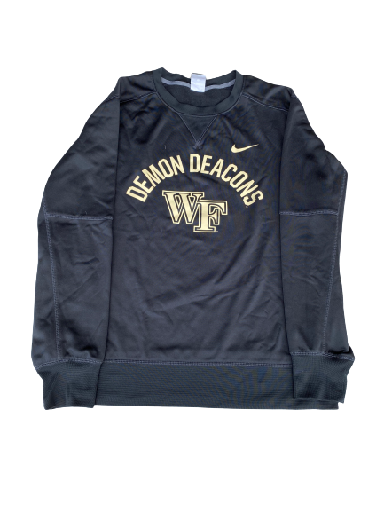 Alex Bachman Wake Forest Football Player-Exclusive Crewneck Sweatshirt With Number (Size L)