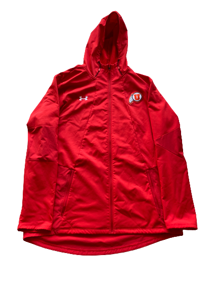 Tareke Lewis Utah Football Zip-Up Jacket With Hood (Size L)