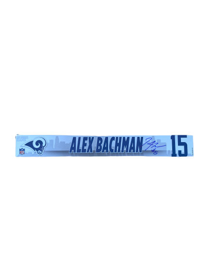 Alex Bachman Los Angeles Rams Signed Locker Room Plate