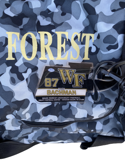 Alex Bachman Wake Forest Football Player-Exclusive Duffel Bag With Number