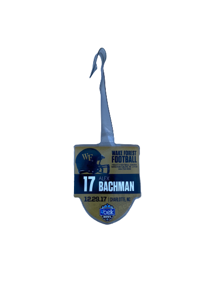 Alex Bachman Wake Forest Football Belk Bowl Player Tag