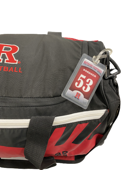 Brendan Bordner Rutgers Football Player-Exclusive Travel Duffel Bag With Player Tag