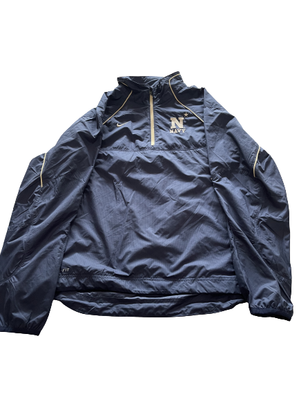 Navy Football Quarter-Zip Pullover Jacket (Size M)