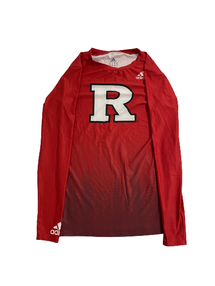 Brendan Bordner Rutgers Football Player-Exclusive Long Sleeve Compression Shirt (Size L)