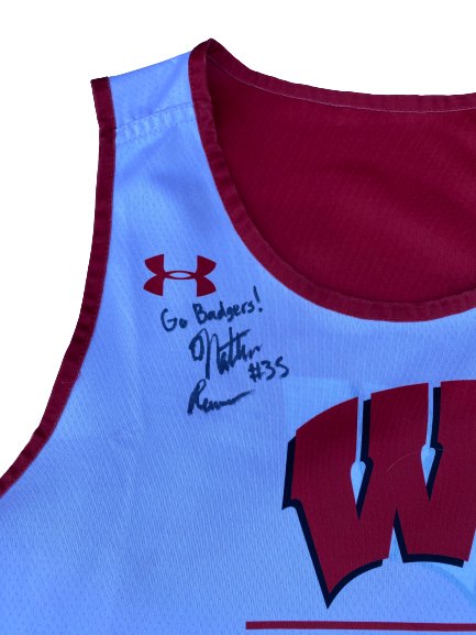 Nate Reuvers Wisconsin Basketball SIGNED Player Exclusive Reversible Practice Jersey (Size XL)