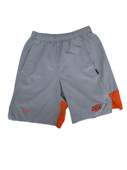 Kaden Polcovich Oklahoma State Team Issued Workout Shorts (J.T. Mounce Tag) (Size M)
