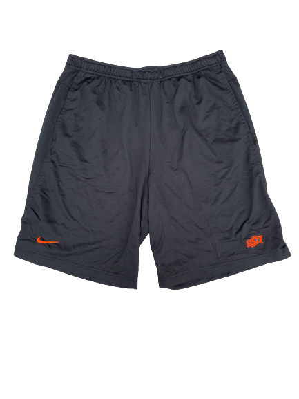 Kaden Polcovich Oklahoma State Team Issued Workout Shorts with Name (Size L)