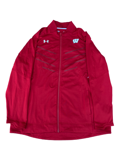Nate Reuvers Wisconsin Basketball Team Issued Zip Up Jacket (Size 2XL)