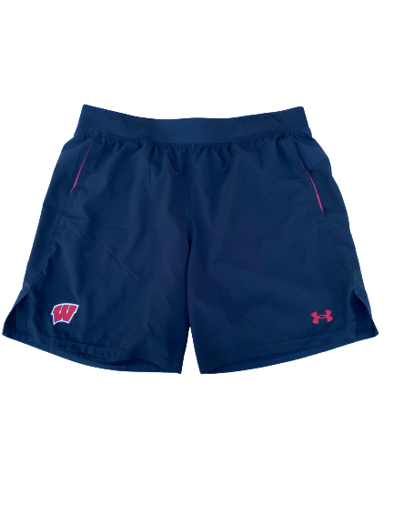 Nate Reuvers Wisconsin Basketball Team Issued Workout Shorts (Size XL)