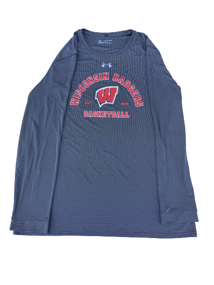 Nate Reuvers Wisconsin Basketball Team Issued Long Sleeve Workout Shirt (Size 2XL)