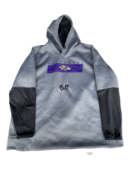Matt Skura Baltimore Ravens Team Issued Sweatshirt with Number (Size 3XL)