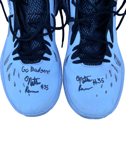 Nate Reuvers Wisconsin Basketball SIGNED Team Issued Shoes (Size 13.5)