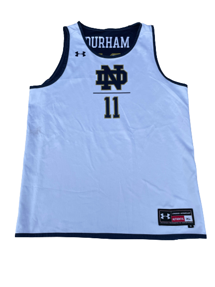 Juwan Durham Notre Dame Basketball Player Exclusive Reversible Practice Jersey (Size XL)