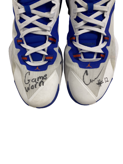 Colin Castleton Florida Basketball Signed & Inscribed Game-Worn Shoes (Size 16)