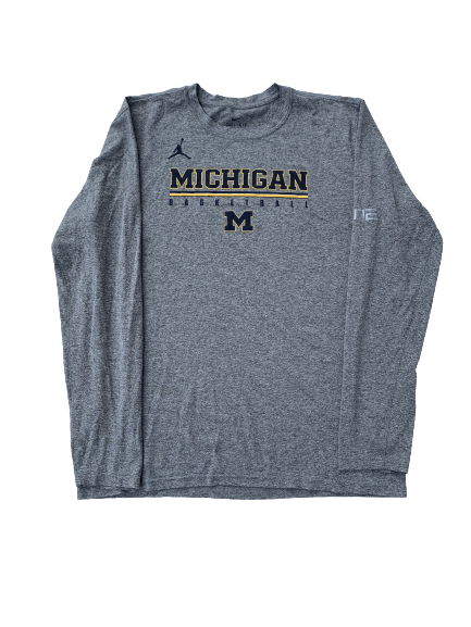Michigan Basketball Team Issued Jordan Long Sleeve Shirt (Size L)