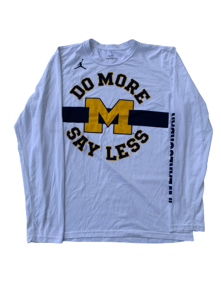 Michigan Basketball Team Issued Jordan Long Sleeve Shirt (Size L)