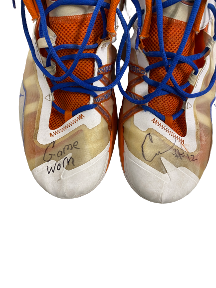 Colin Castleton Florida Basketball Signed & Inscribed Game-Worn Shoes (Size 16)