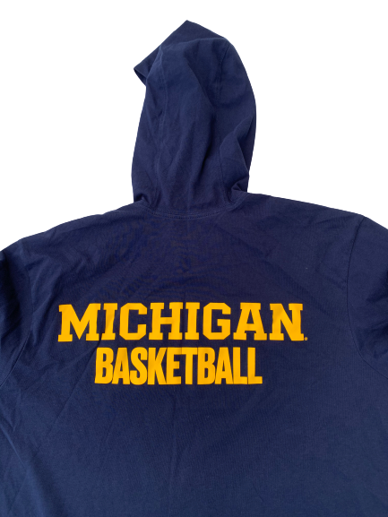 Michigan Basketball Team Issued Jordan Short Sleeve Hoodie (Size L)