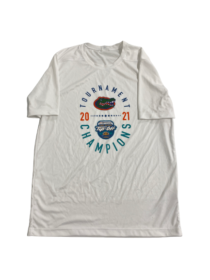Colin Castleton Florida Basketball Player-Exclusive Fort Myers Tip-Off Tournament Champions T-Shirt (Size L)