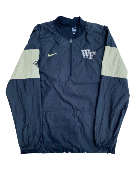 Tabari Hines Wake Forest Team Issued Quarter-Zip Windbreaker Pullover (Size L)