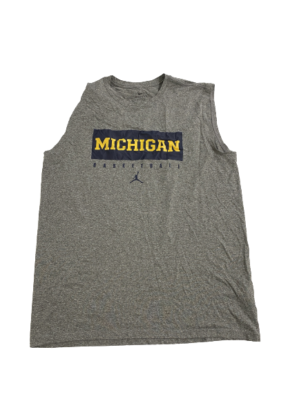 Colin Castleton Michigan Basketball Team-Issued Workout Tank (Size XLT)