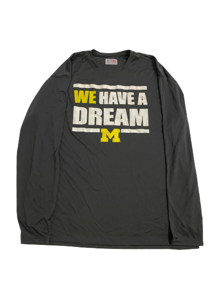 Colin Castleton Michigan Basketball Player-Exclusive MLK Day Pre-Game Shooting Shirt (Size XL)